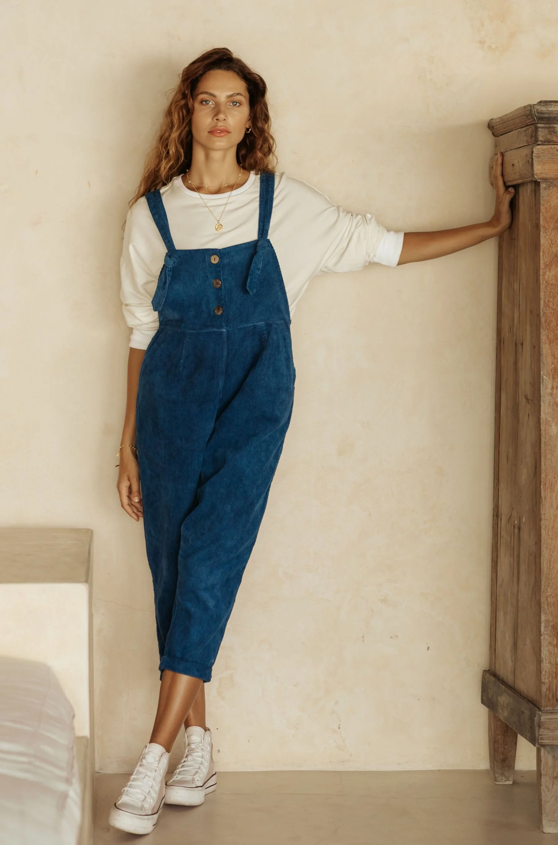 Eddie Overalls - Lake Blue Corduroy **ORGANICALLY DYED** - Image 6