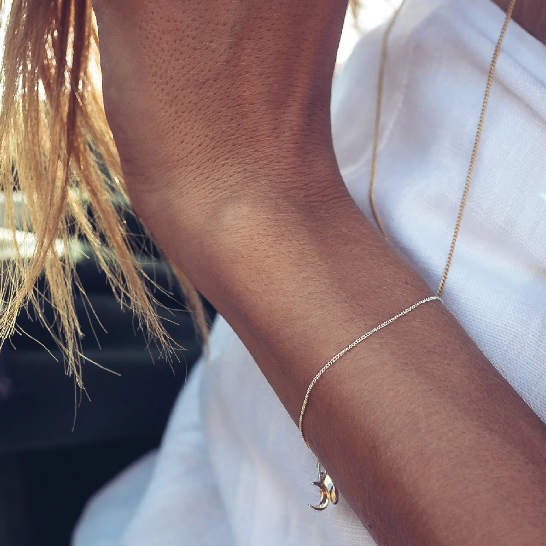 FINE CHAIN BRACELET - To Add Charms onto (Silver) - Image 5