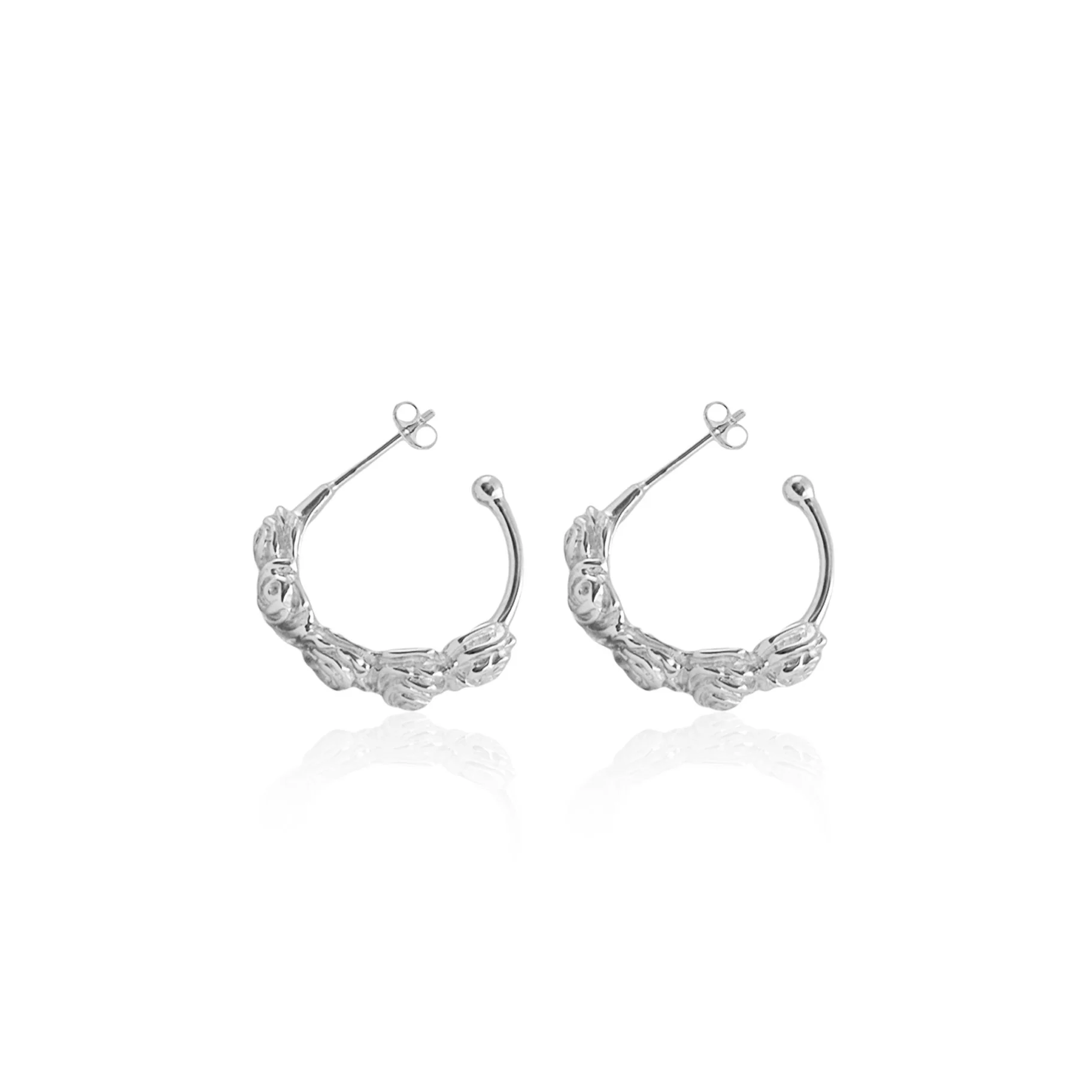 FLORES HOOPS - SILVER - Image 3
