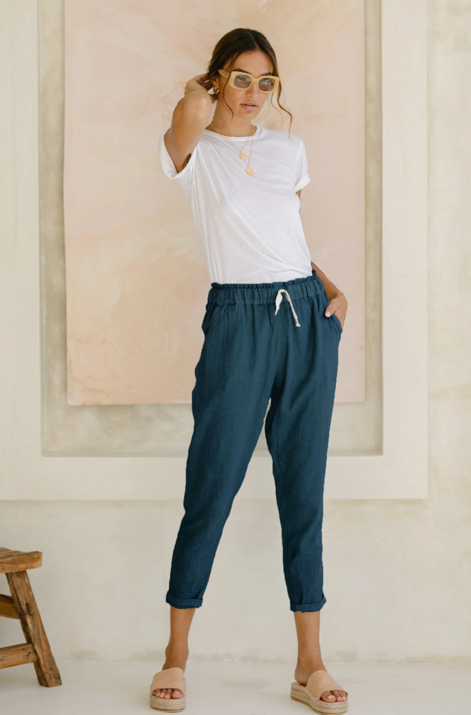 Frankie Pants - Ocean Blue *ORGANICALLY PLANT DYED* - Image 4