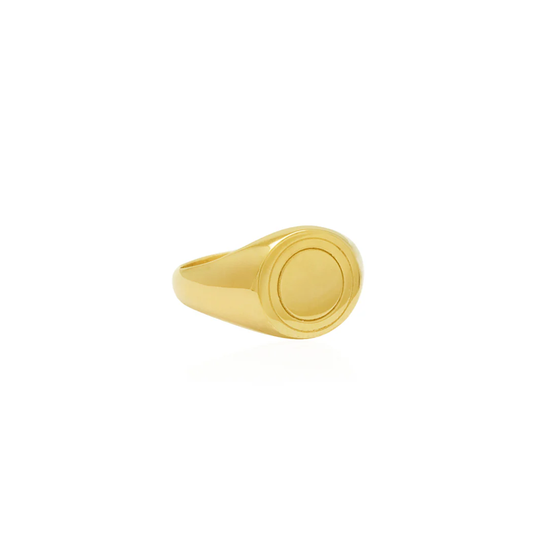 Halo Signet Ring - Gold - Image 5