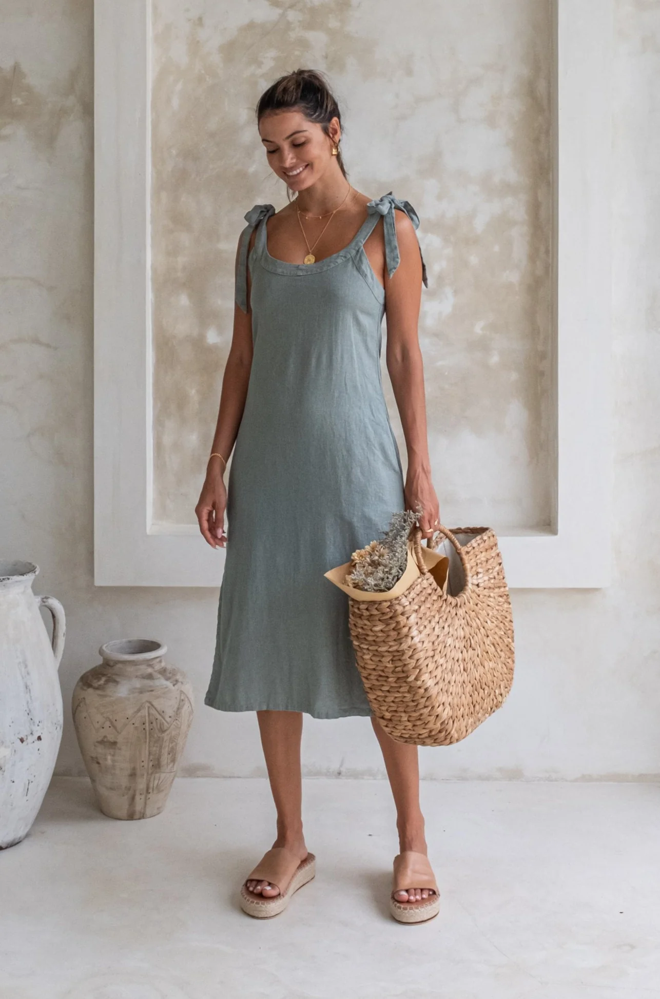 Harley Dress - Sage *Organically Plant Dyed*
