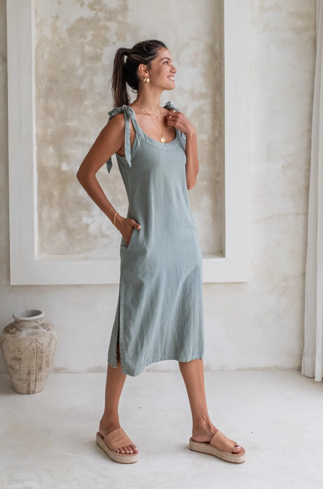 Harley Dress - Sage *Organically Plant Dyed* - Image 2