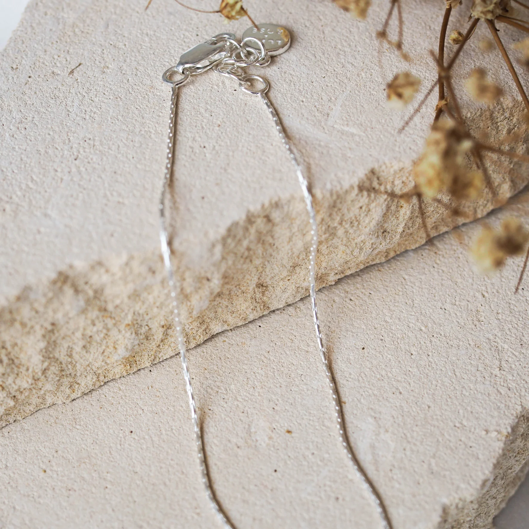 High Line Fine Chain Anklet - Silver - Image 3
