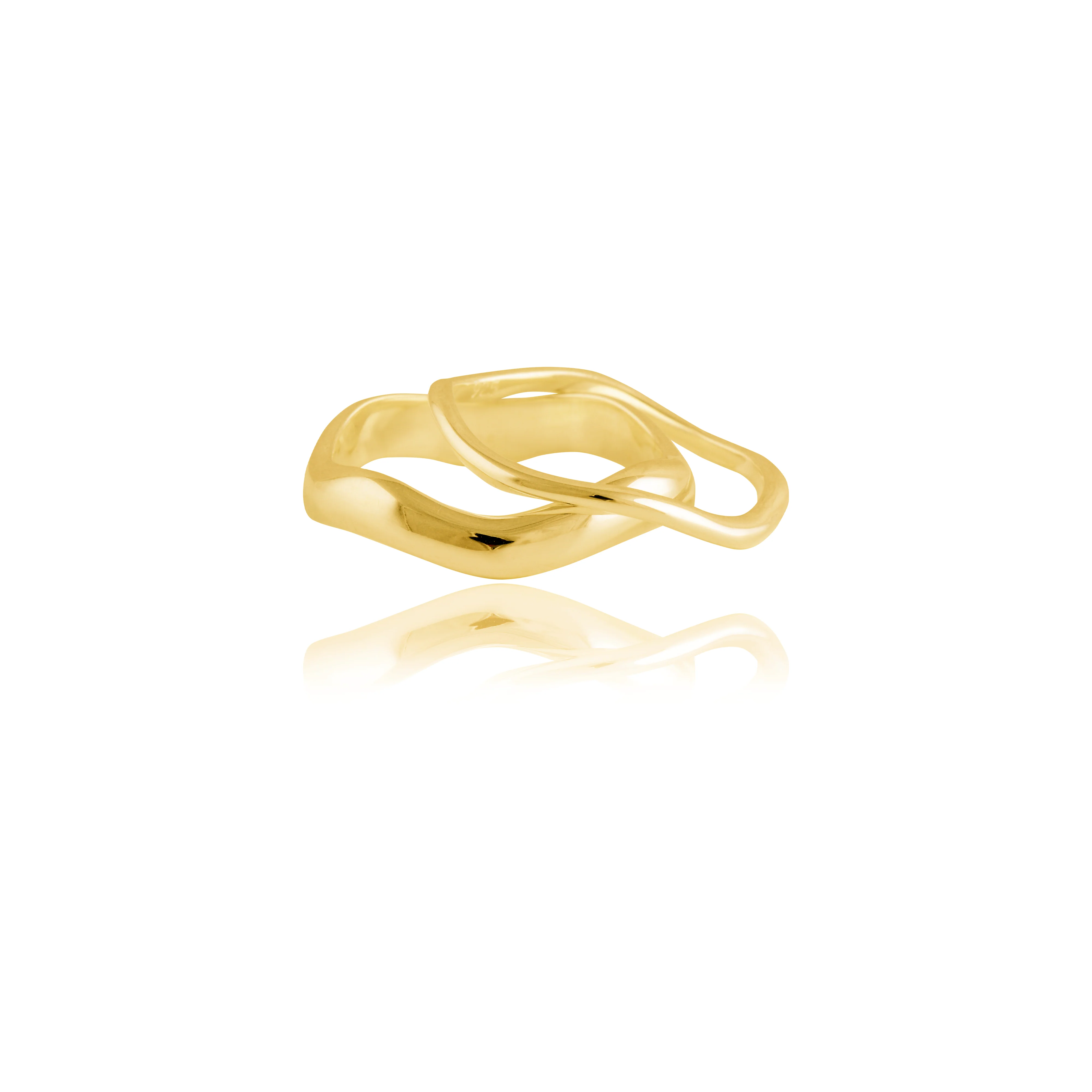 Lafayette Wave Ring Set (2 Rings) - Gold - Image 6