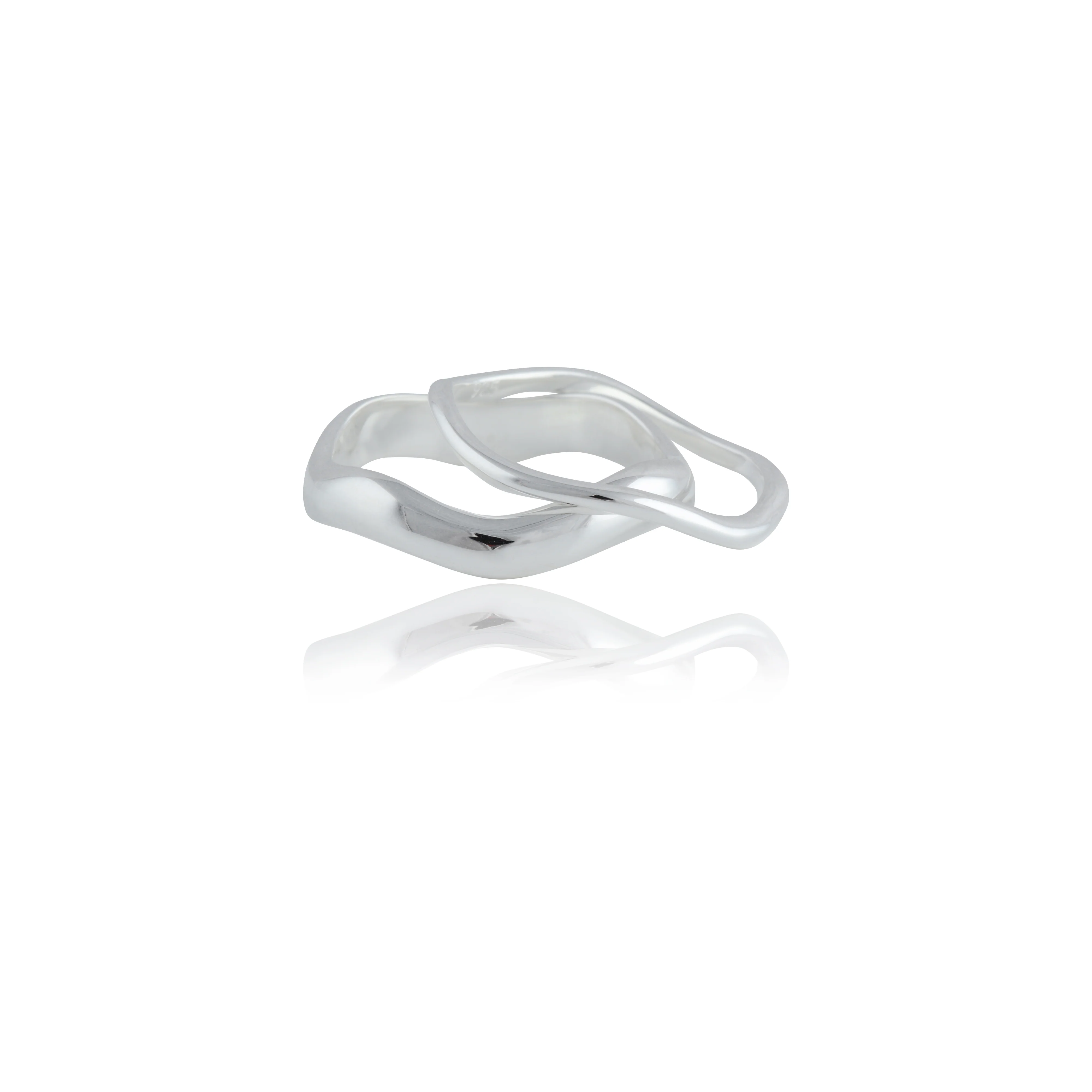 Lafayette Wave Ring Set (2 Rings) - Silver - Image 6