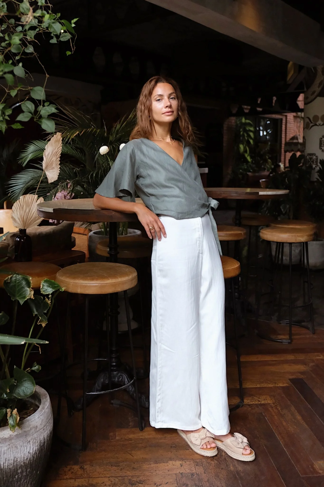 LILY WRAP TOP - Agave - Image 2