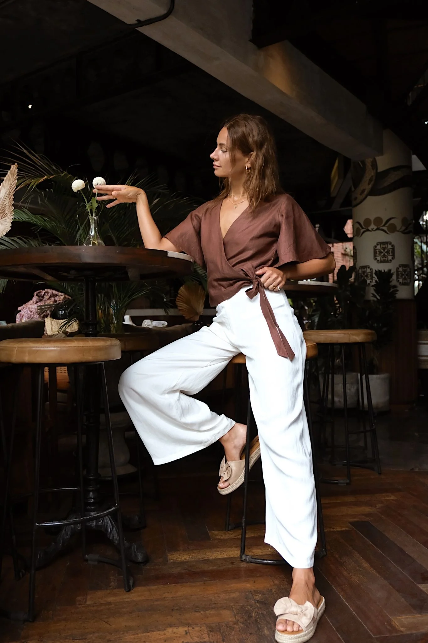 LILY WRAP TOP - Espresso - Image 2