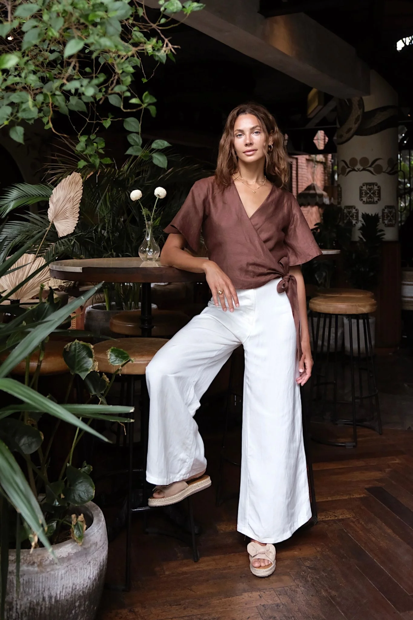 LILY WRAP TOP - Espresso - Image 4