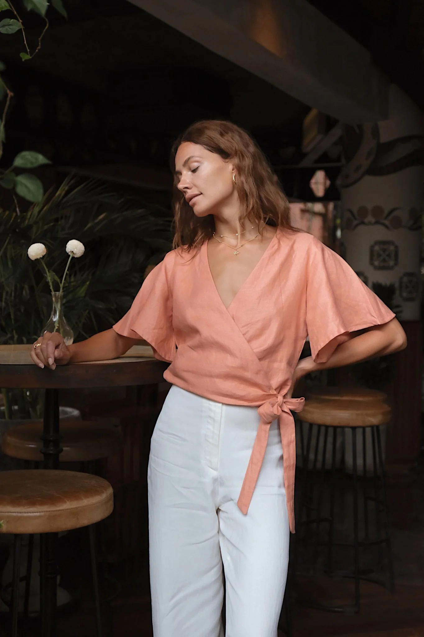 LILY WRAP TOP - Vintage Blush - Image 2