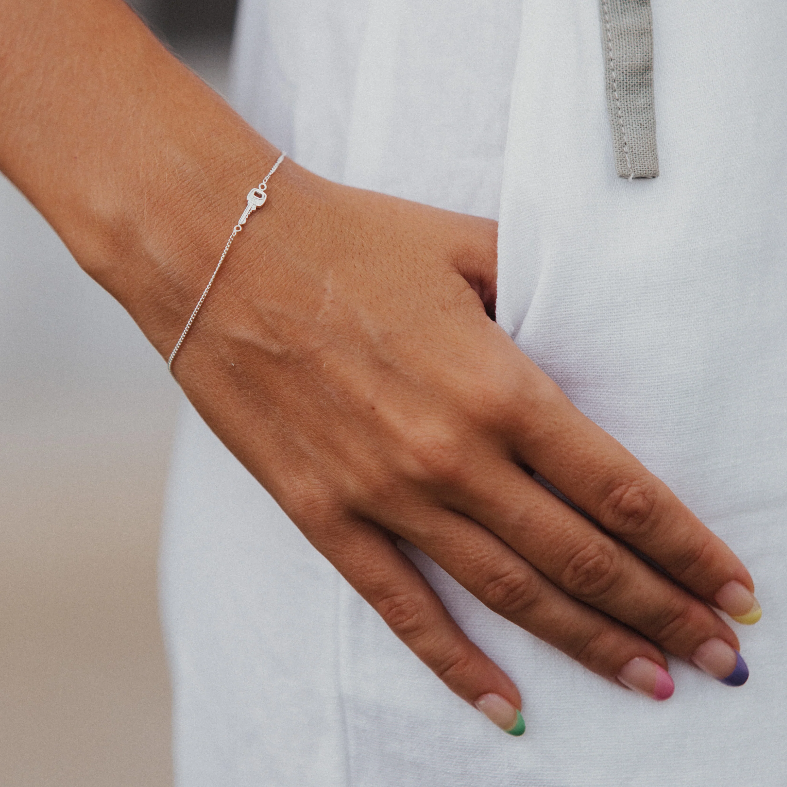 Lock & Key BFF Bracelet SET of 2 - Silver - Image 2