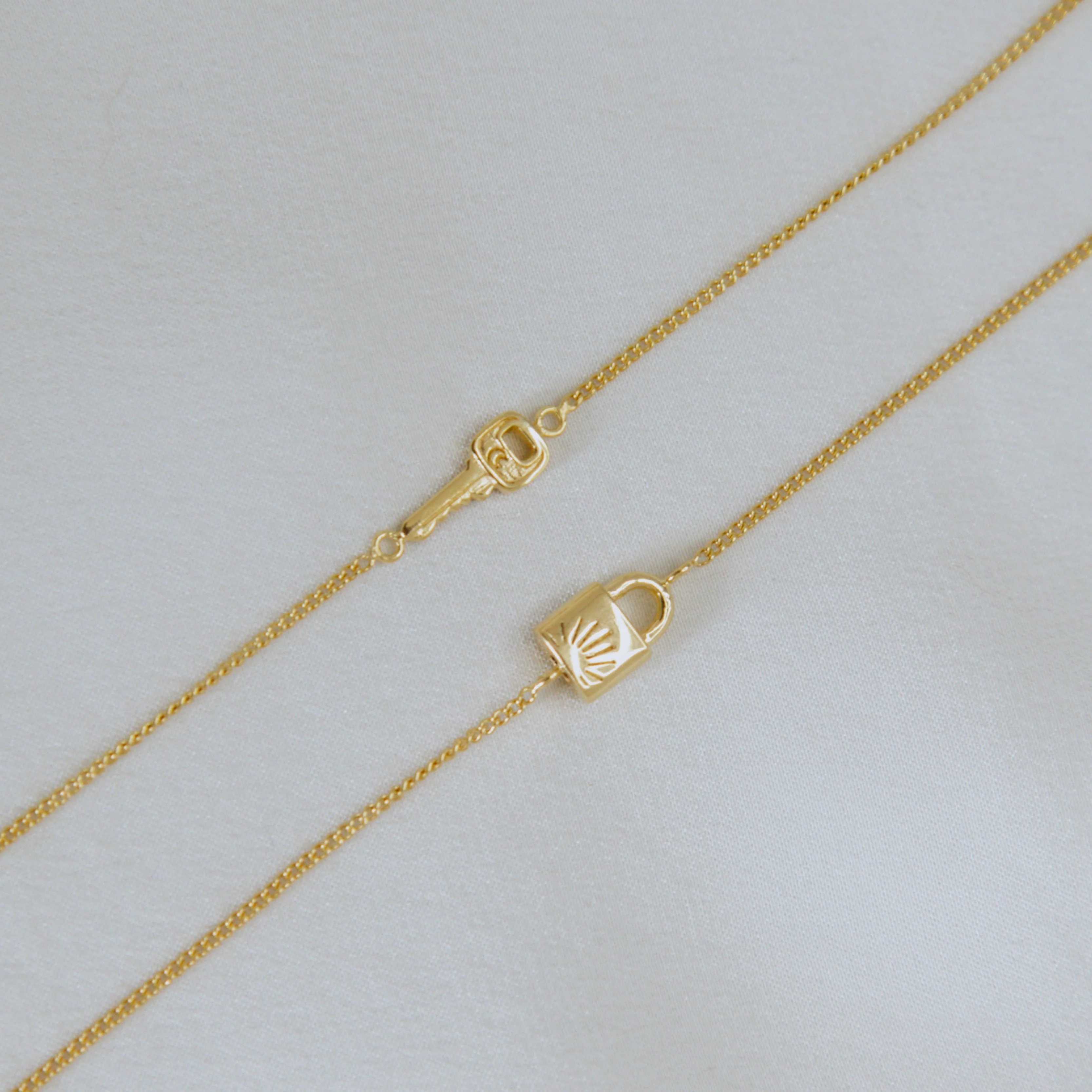 Lock BFF Bracelet - SINGLE - Gold - Image 3