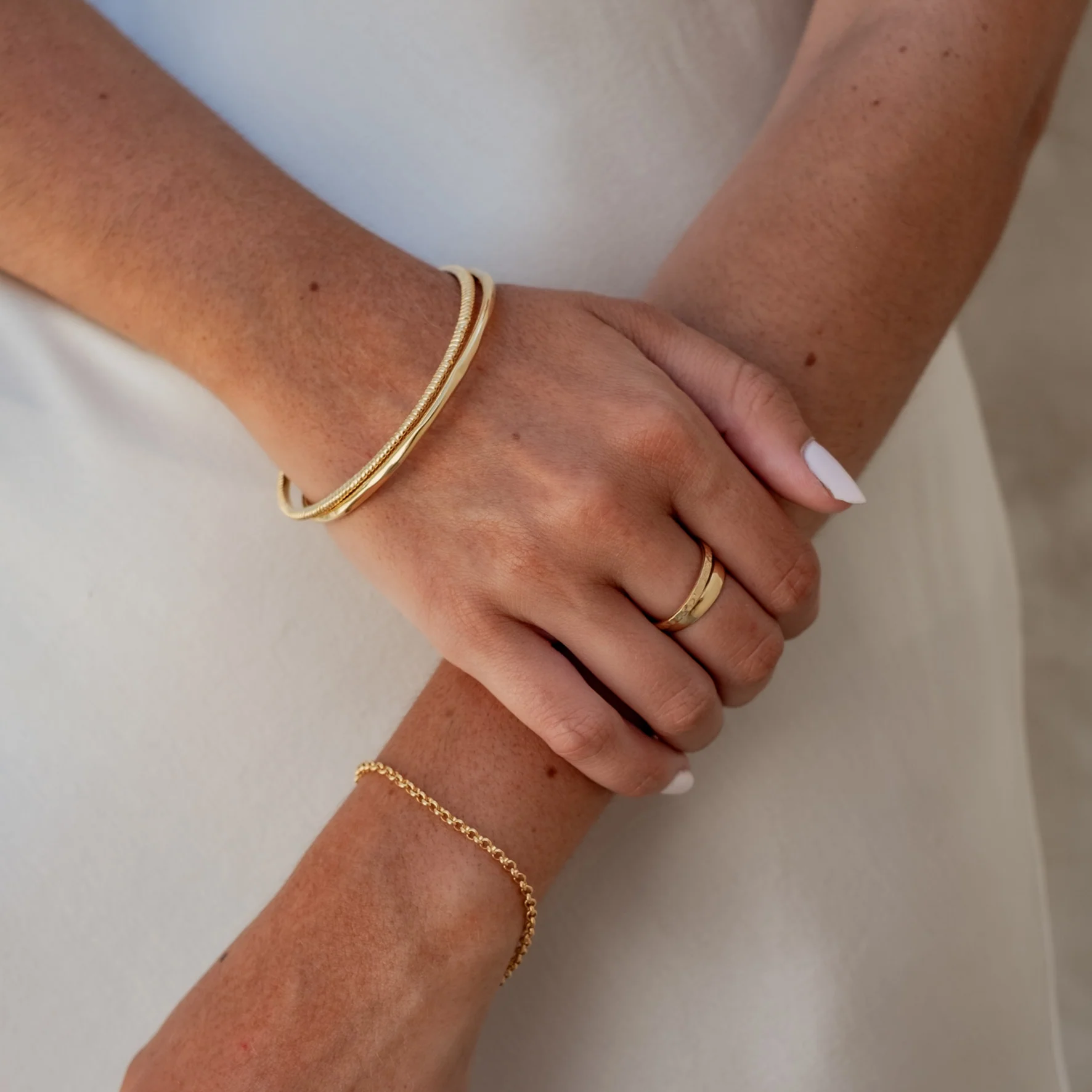 Manhattan Rollo Chain Anklet - Gold - Image 4