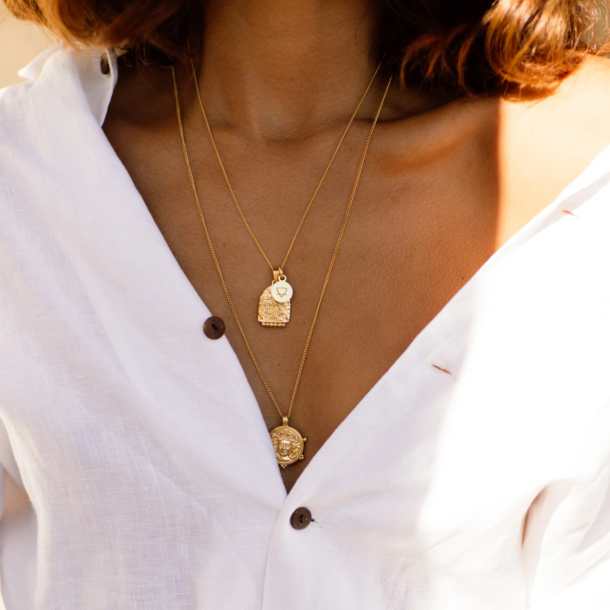 Medusa Pendant for Protection Necklace - Gold - Image 7