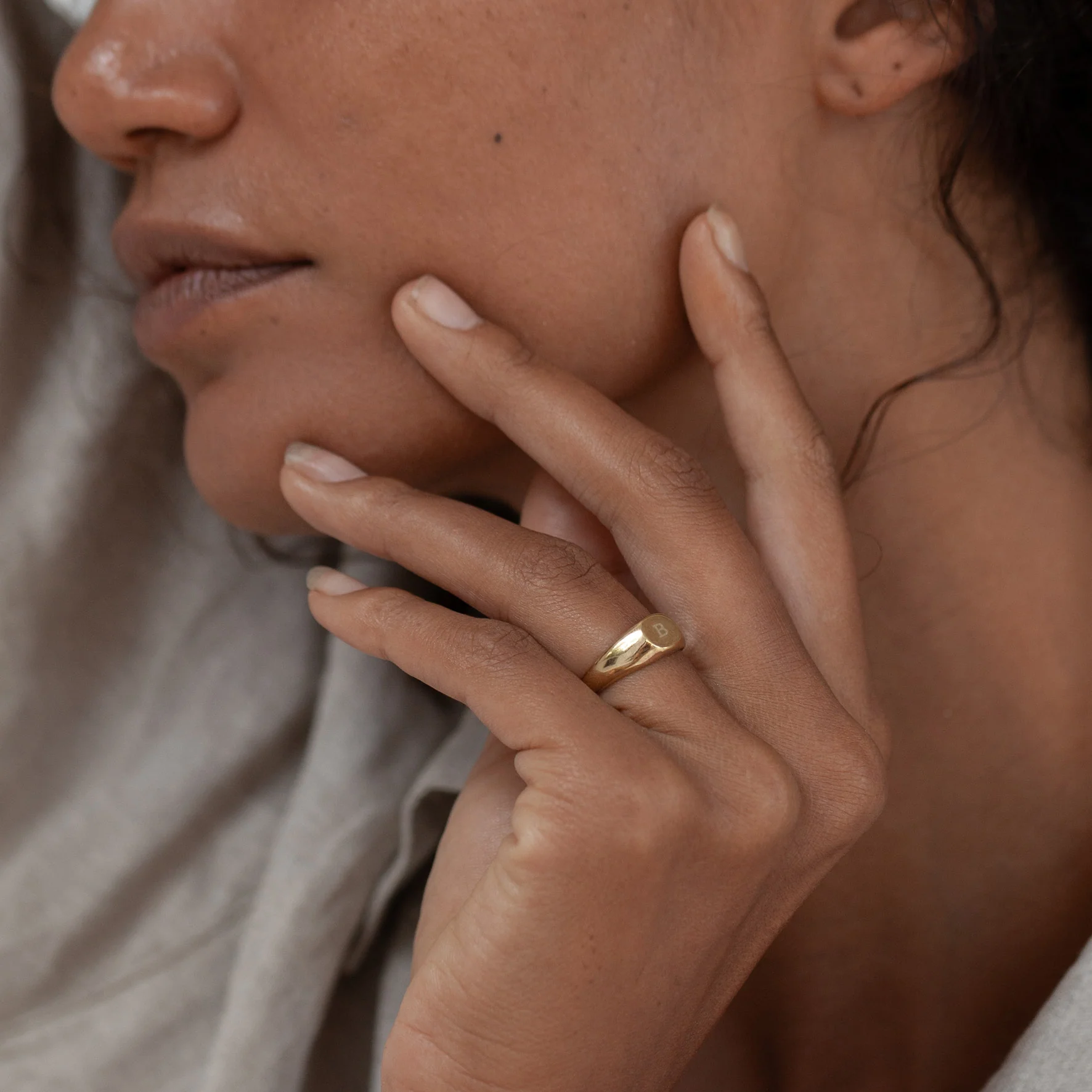 Mini Circular Signet - Gold - Image 3