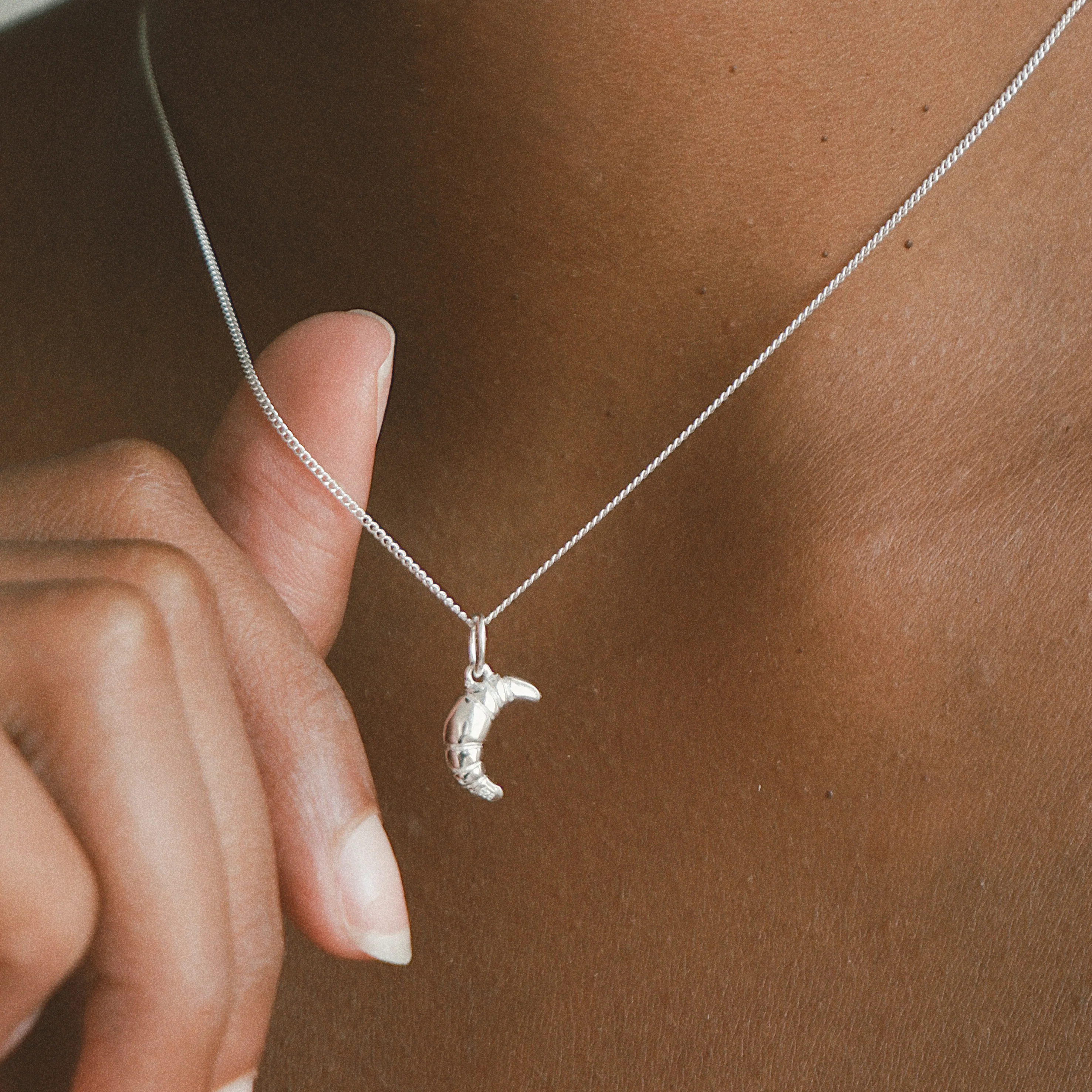 Mini Croissant Necklace - ACME x Luna & Rose - SILVER - Image 3