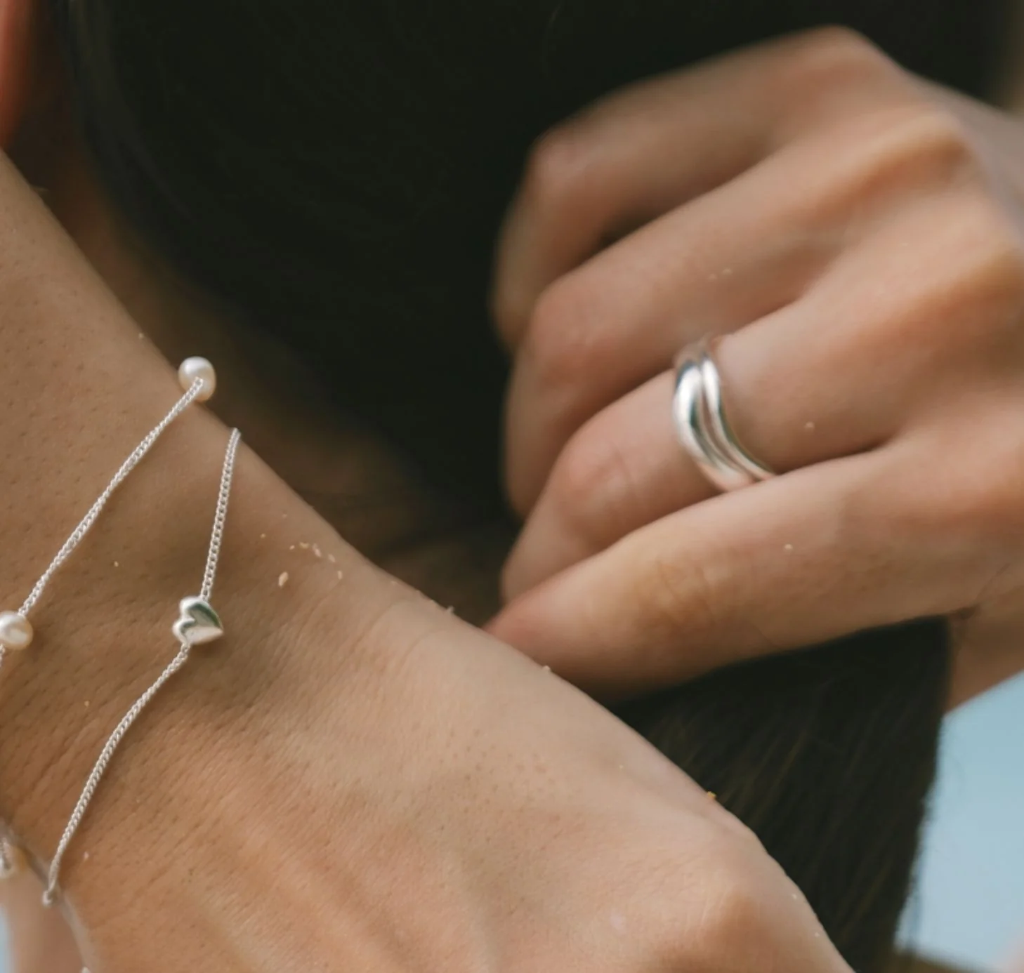Mini Heart 'Love Puff' Bracelet - Silver - Image 4