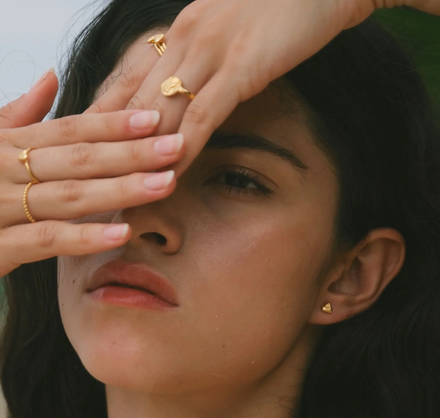 Mini Heart 'Love Puff' Stud Earrings - Gold - Image 4