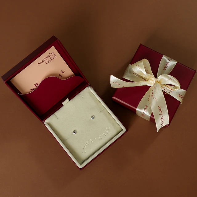 Mini Heart 'Love Puff' Stud Earrings - Silver - Image 5