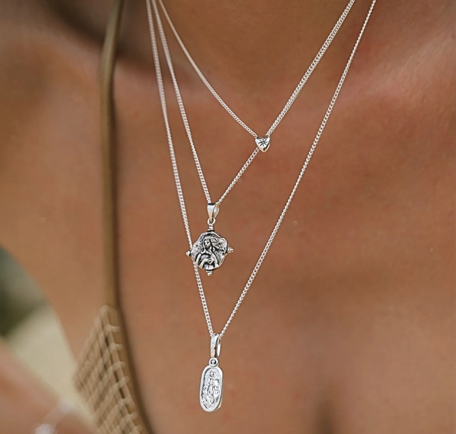 Mini Heart 'Love Puff' Necklace - Silver - Image 4
