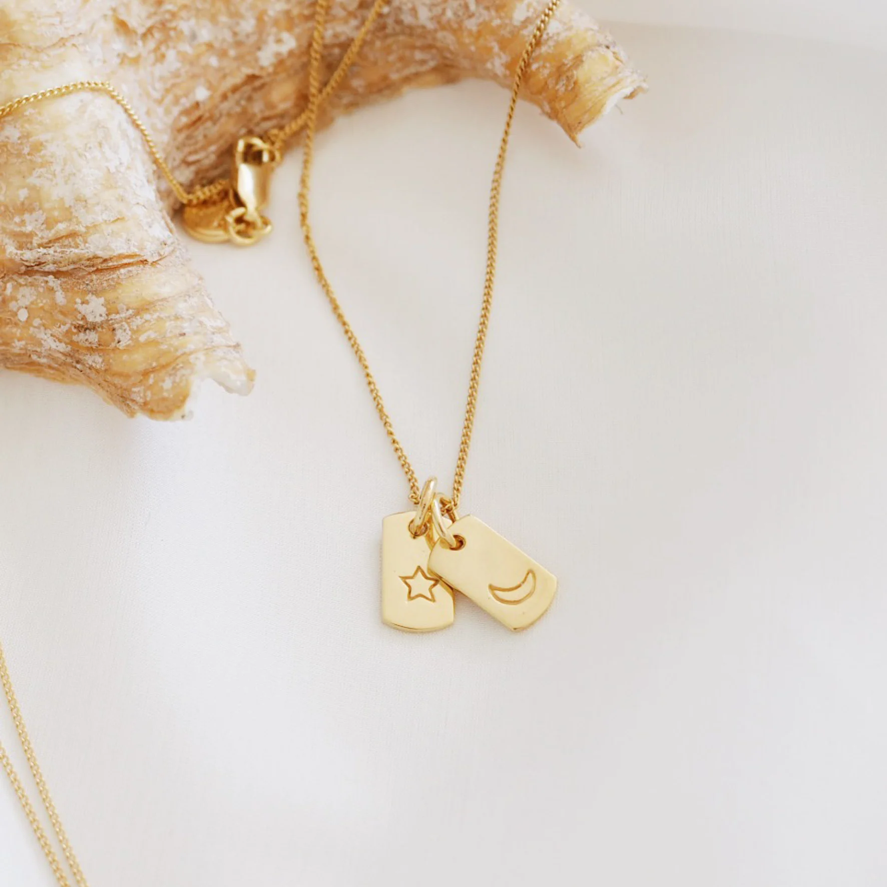 Mini Moon Rectangle Charm - Gold - Image 4