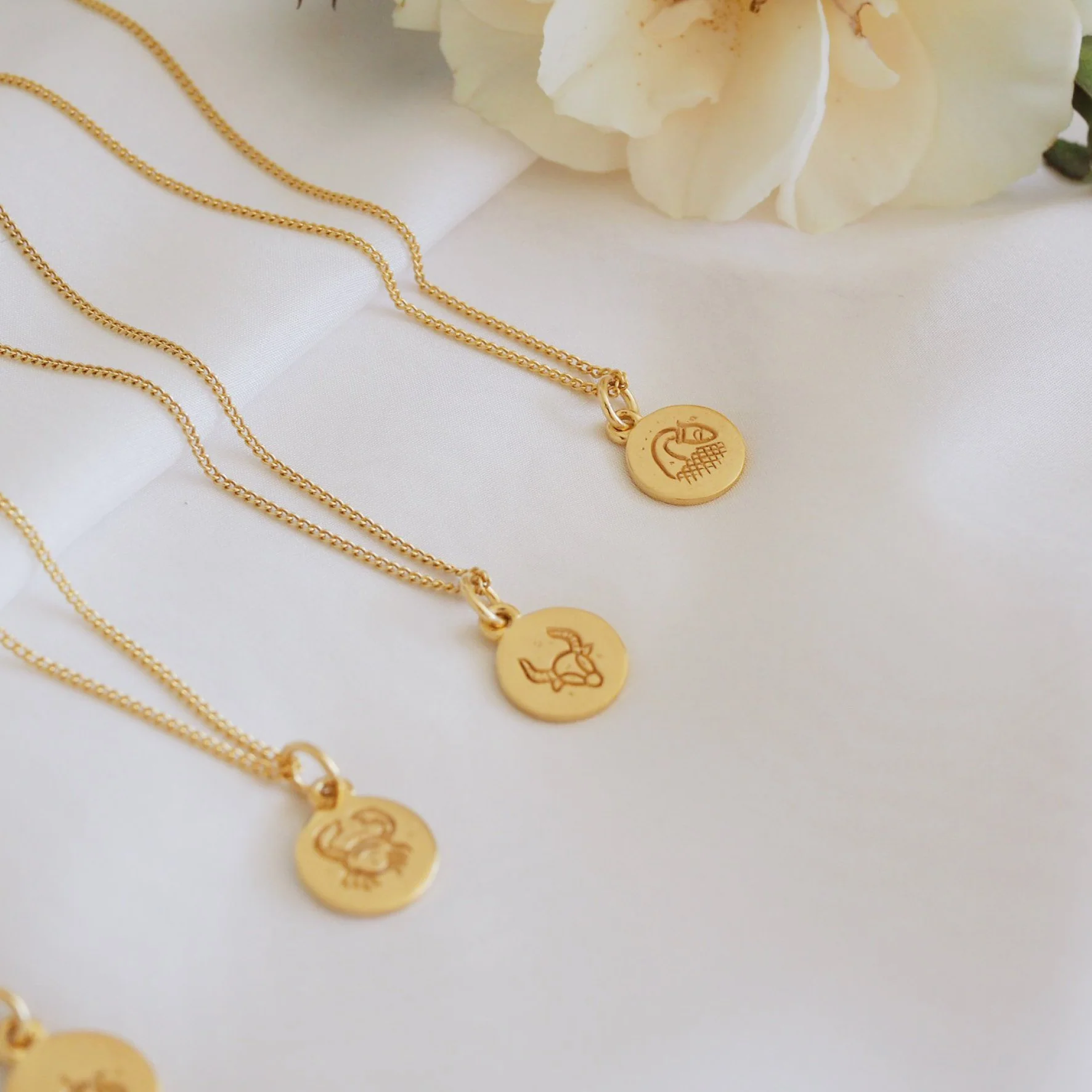 Aquarius Mini Zodiac Necklace - Gold - Image 3