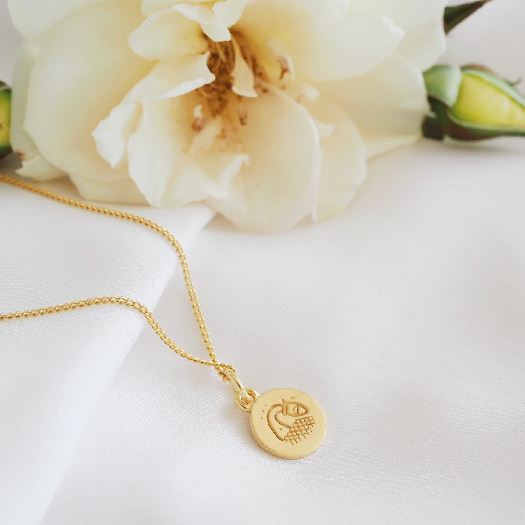 Aquarius Mini Zodiac Necklace - Gold - Image 4