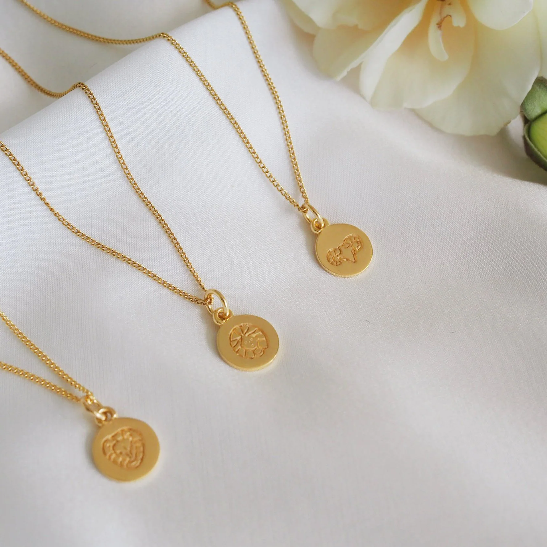 Aries Mini Zodiac Necklace - Gold - Image 3
