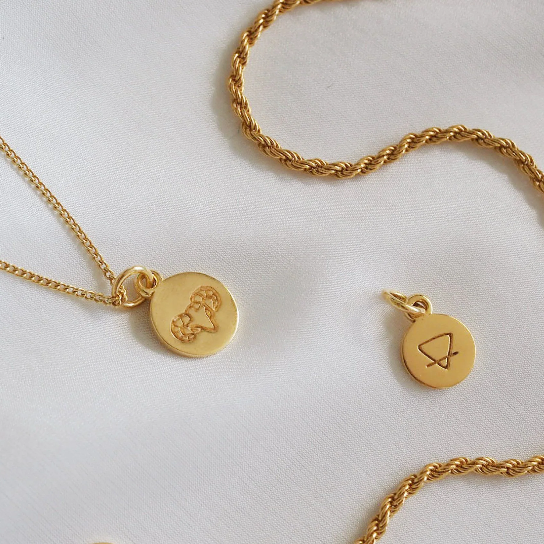 Aries Mini Zodiac Necklace - Gold - Image 4