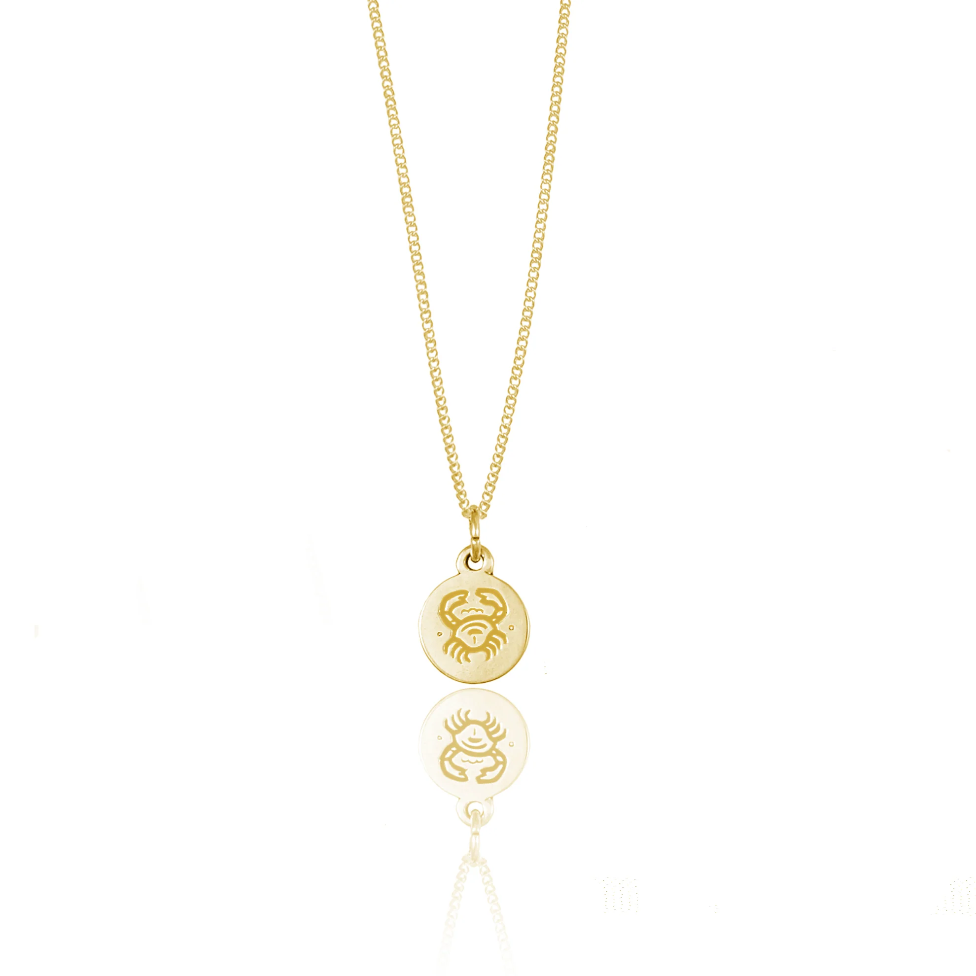 Cancer Mini Zodiac Necklace - Gold - Image 2