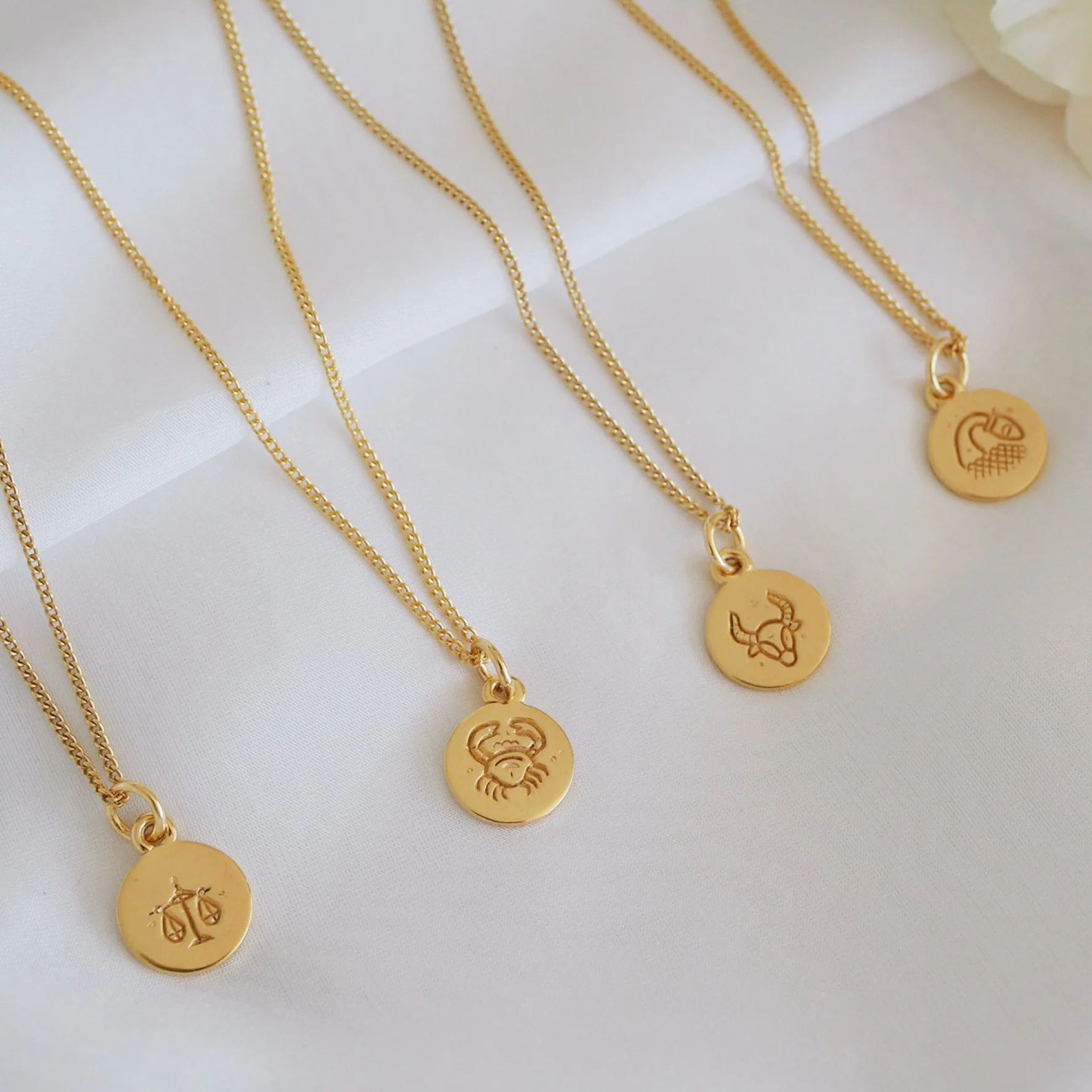 Cancer Mini Zodiac Necklace - Gold - Image 4