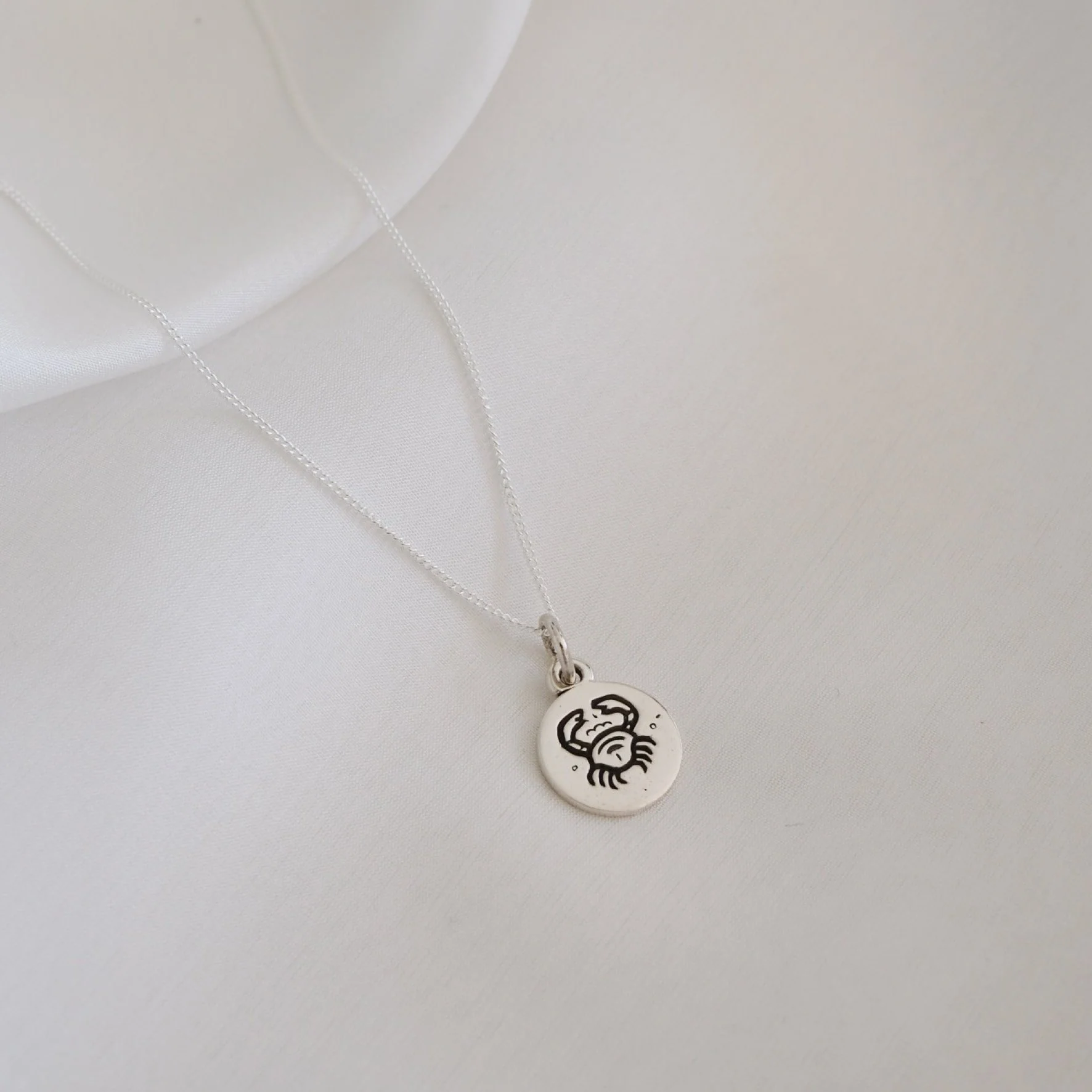 Cancer Mini Zodiac Necklace - Silver