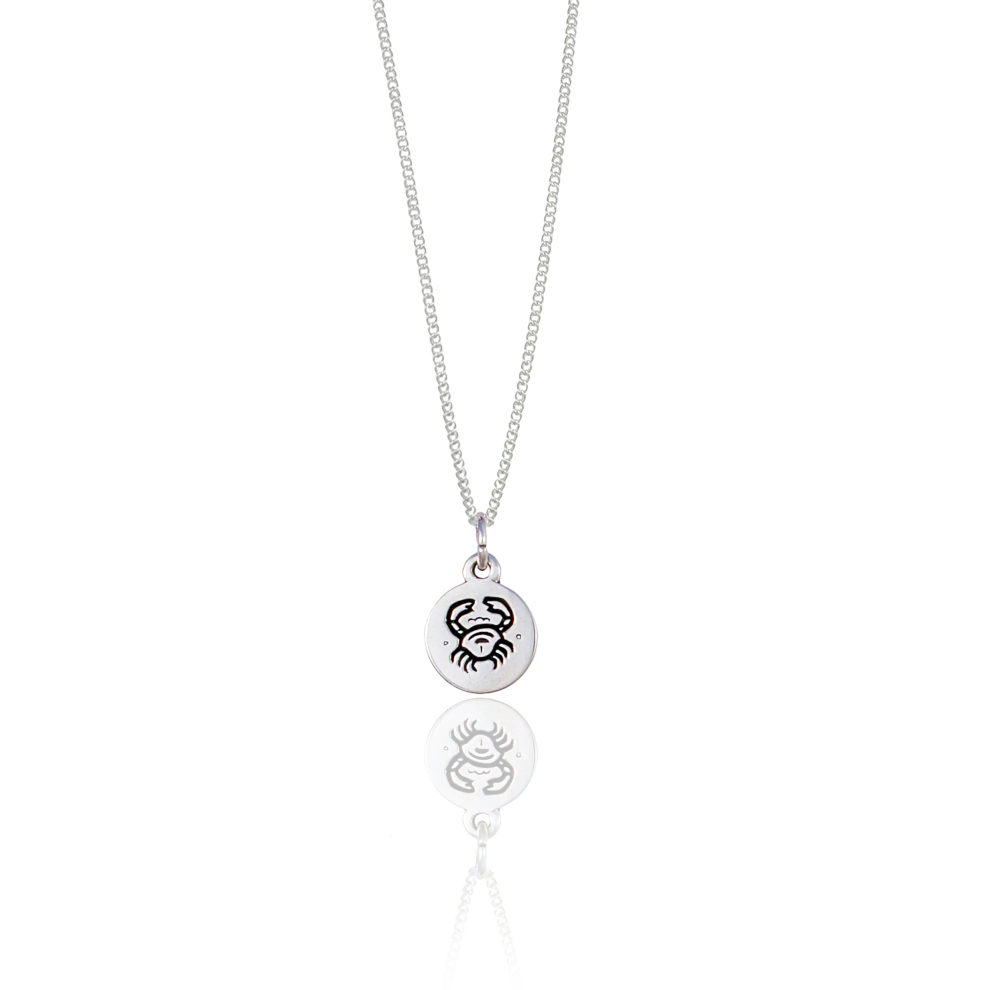 Cancer Mini Zodiac Necklace - Silver - Image 2