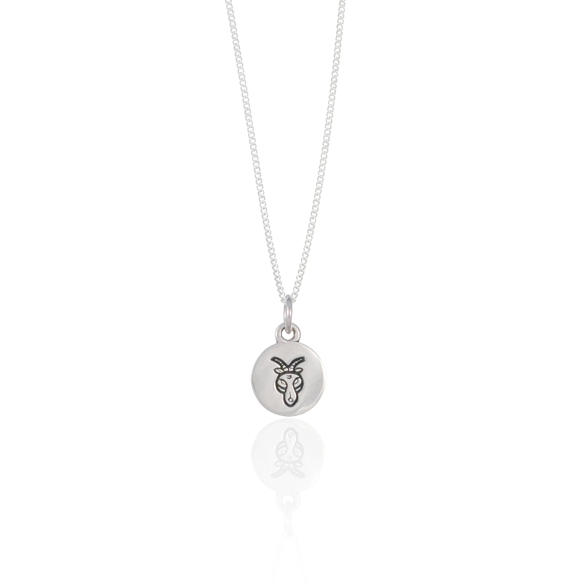 Capricorn Mini Zodiac Necklace - Silver - Image 2