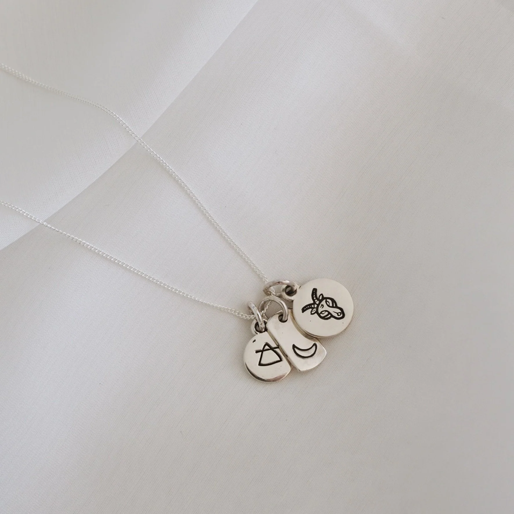 Capricorn Mini Zodiac Necklace - Silver - Image 3