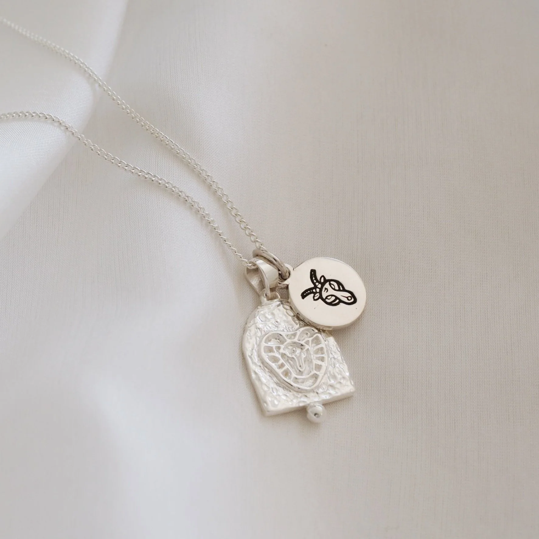 Capricorn Mini Zodiac Necklace - Silver - Image 4