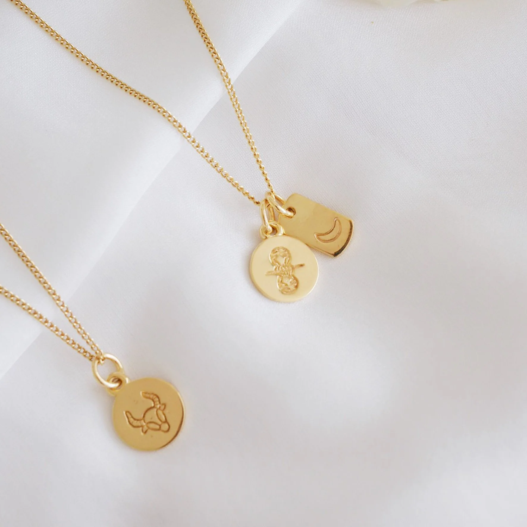 Gemini Mini Zodiac Necklace - Gold - Image 3