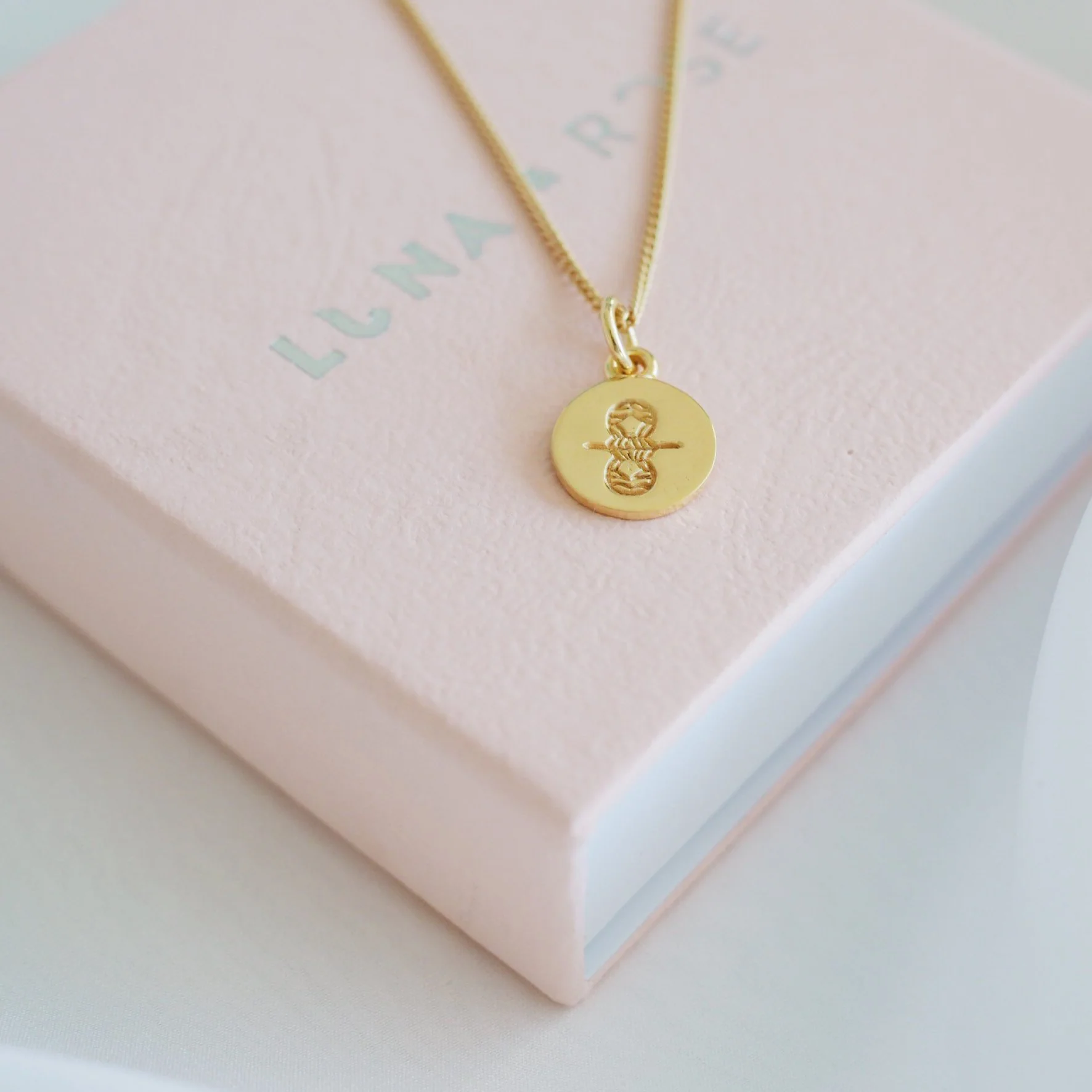 Gemini Mini Zodiac Necklace - Gold - Image 4