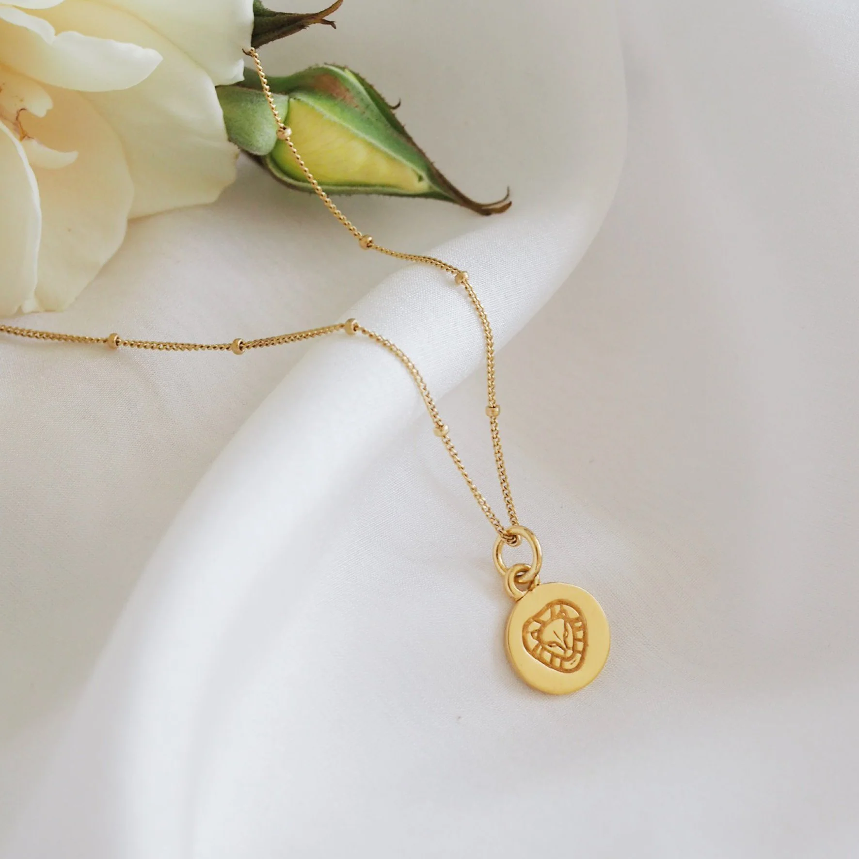 Leo Mini Zodiac Necklace - Gold - Image 4