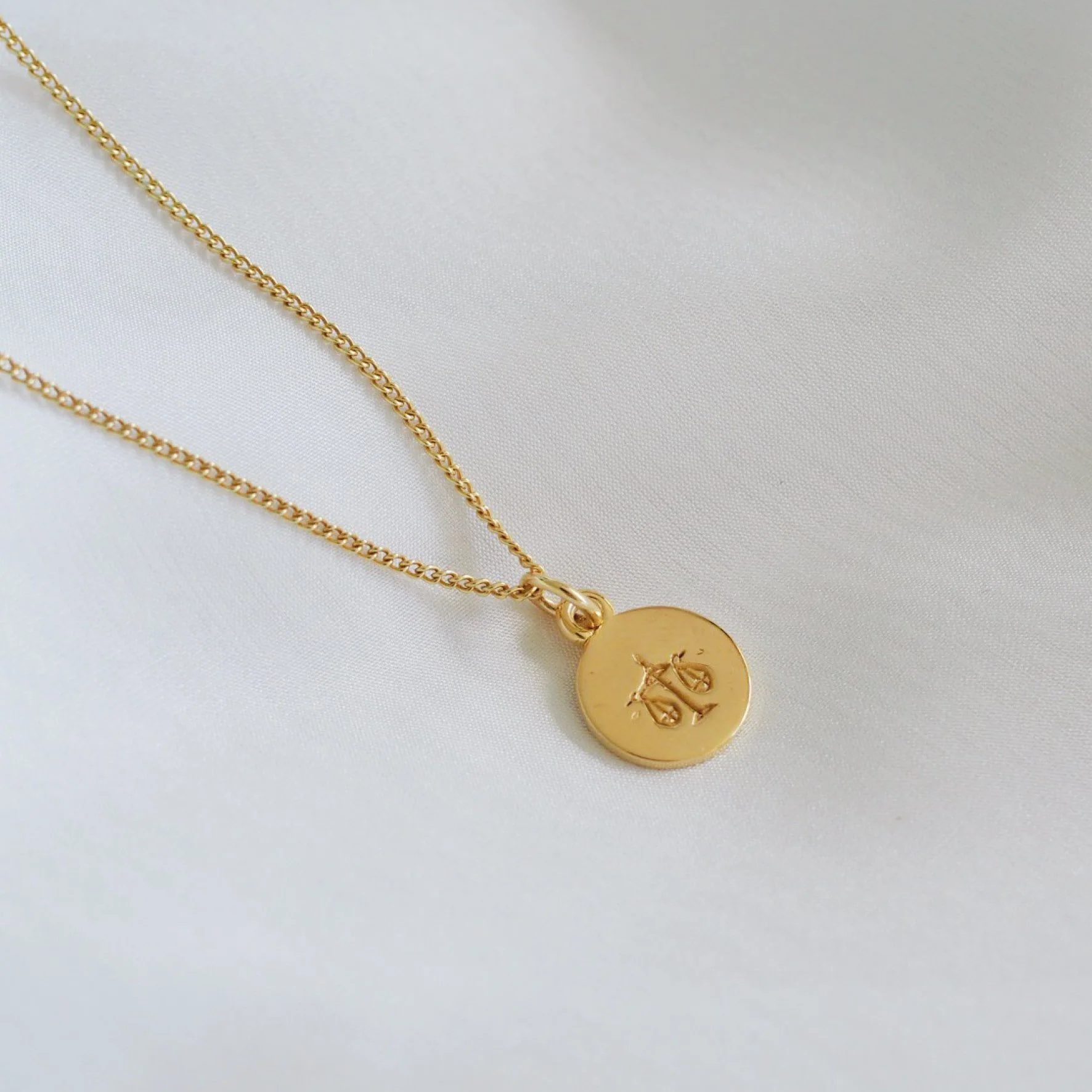 Libra Mini Zodiac Necklace - Gold - Image 2