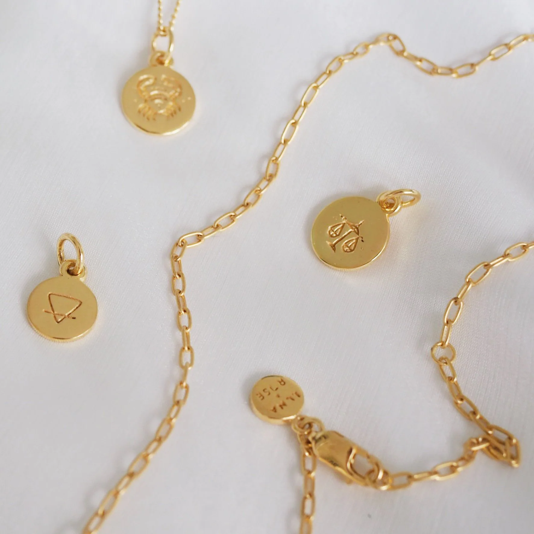 Libra Mini Zodiac Necklace - Gold - Image 4