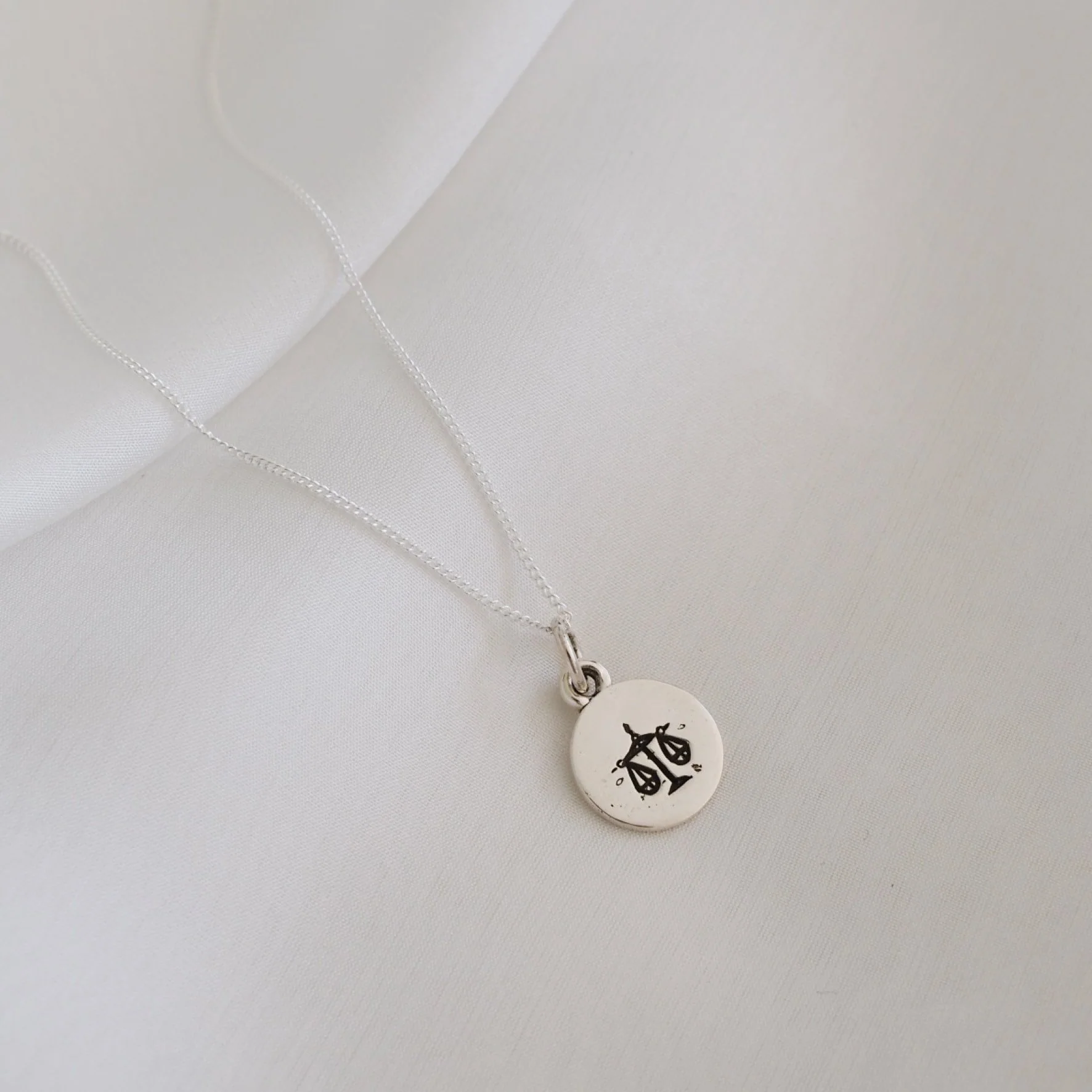 Libra Mini Zodiac Necklace - Silver