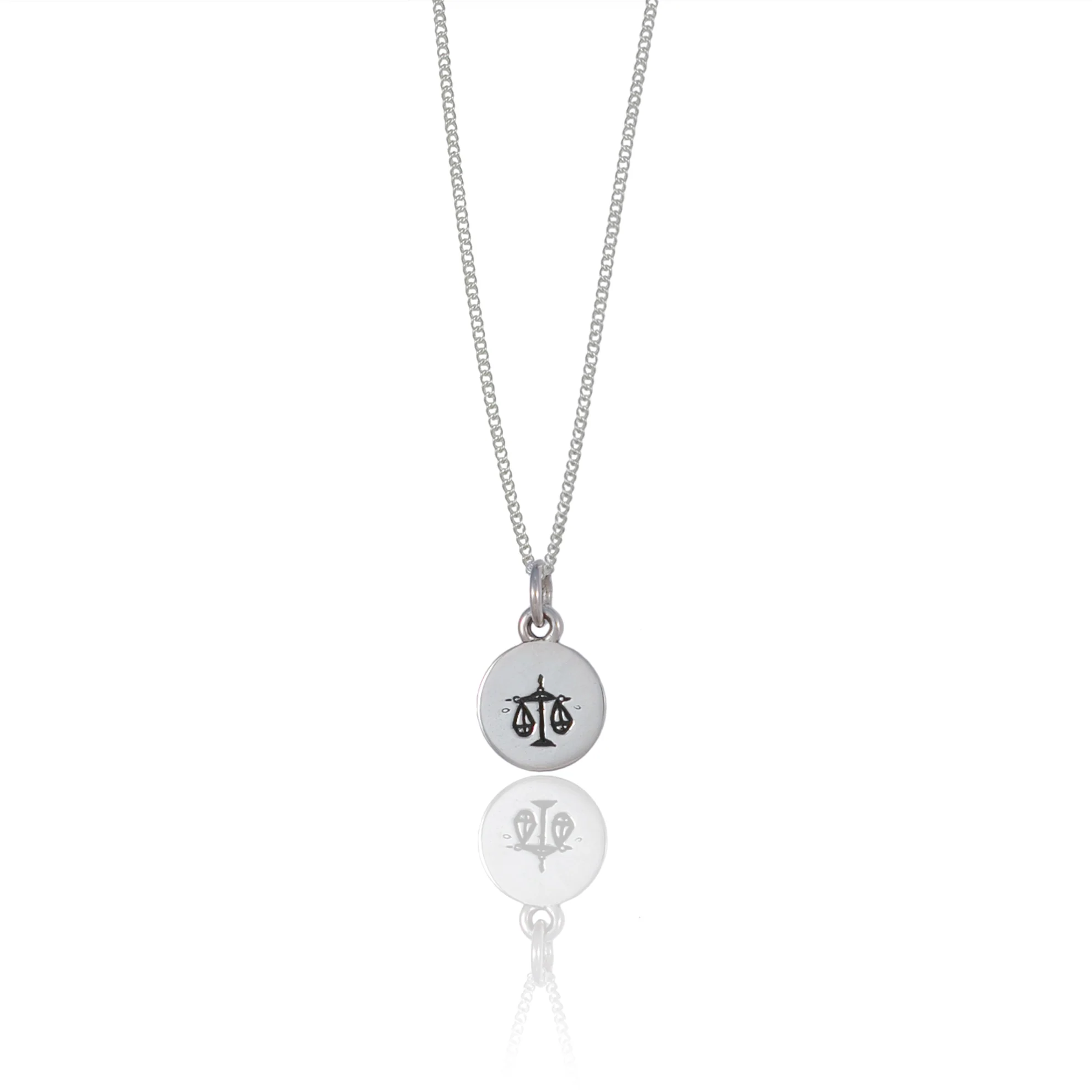 Libra Mini Zodiac Necklace - Silver - Image 2