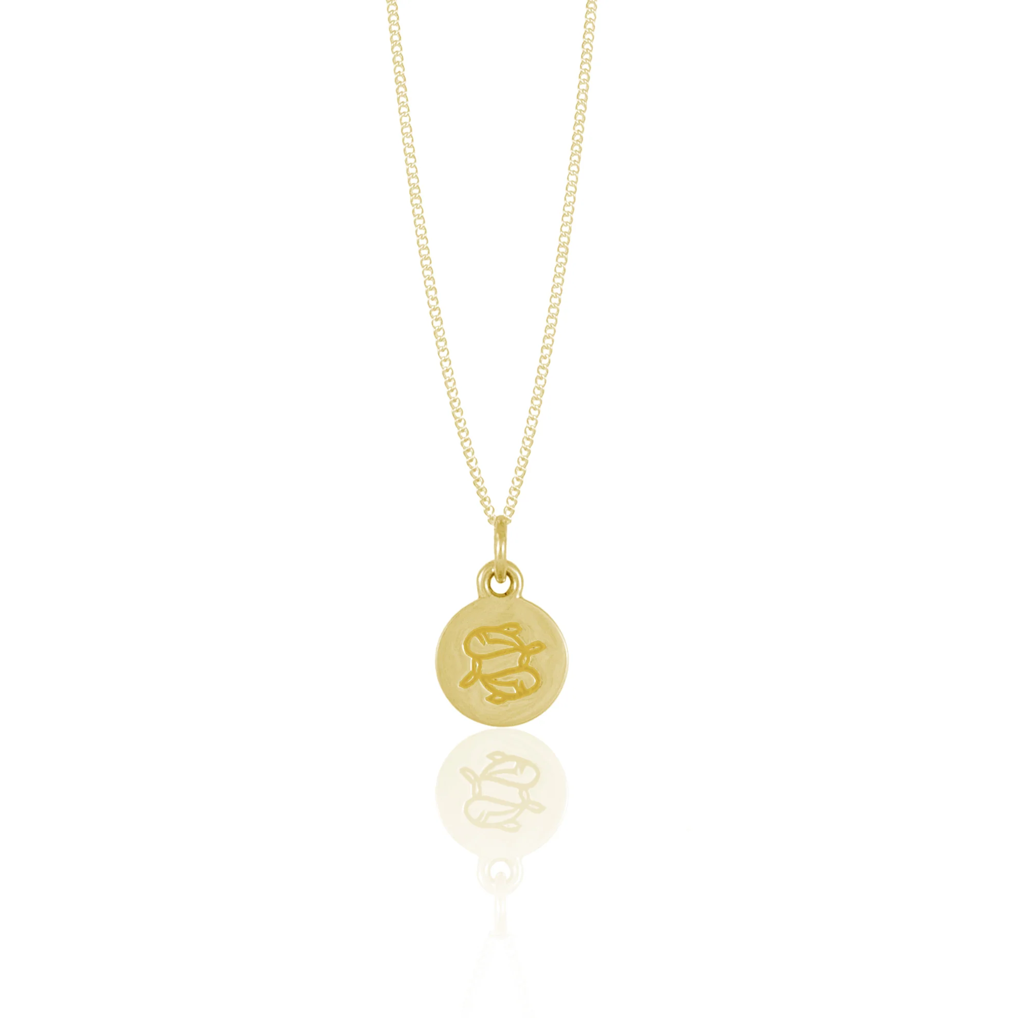 Pisces Mini Zodiac Necklace - Gold - Image 2