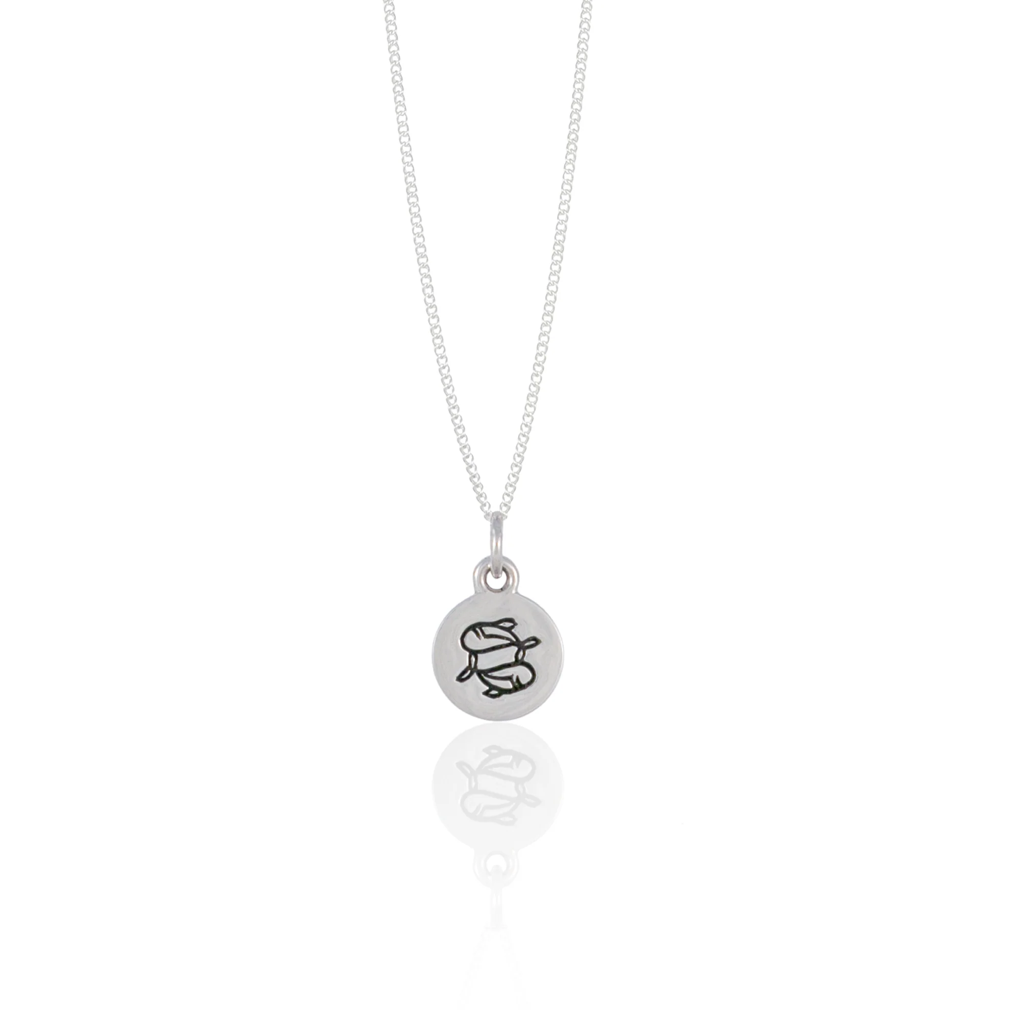 Pisces Mini Zodiac Necklace - Silver - Image 2