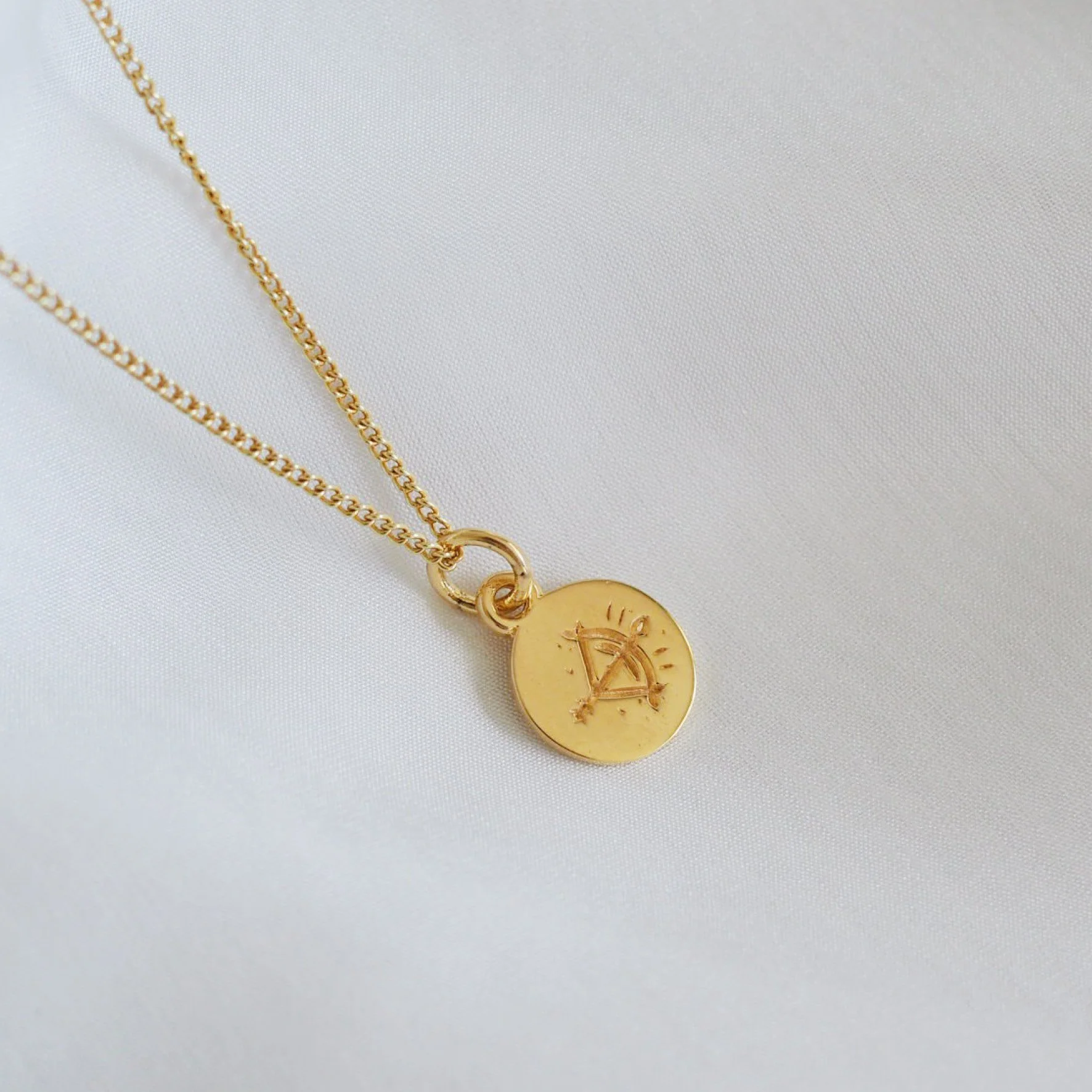 Sagittarius Mini Zodiac Necklace - Gold
