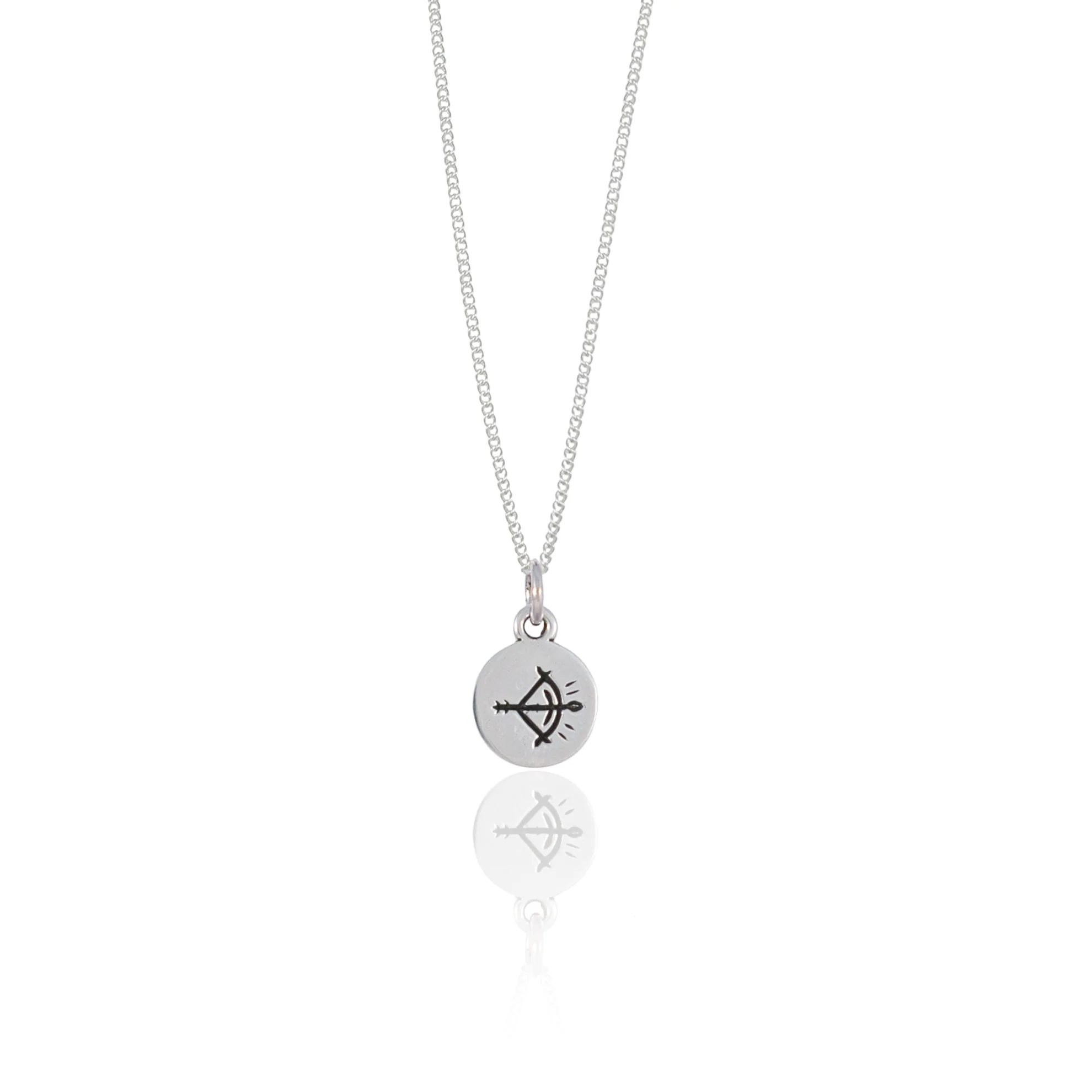 Sagittarius Mini Zodiac Necklace - Silver - Image 2