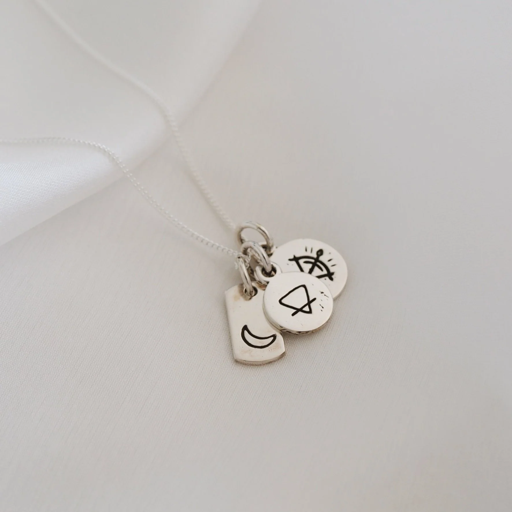 Sagittarius Mini Zodiac Necklace - Silver - Image 3