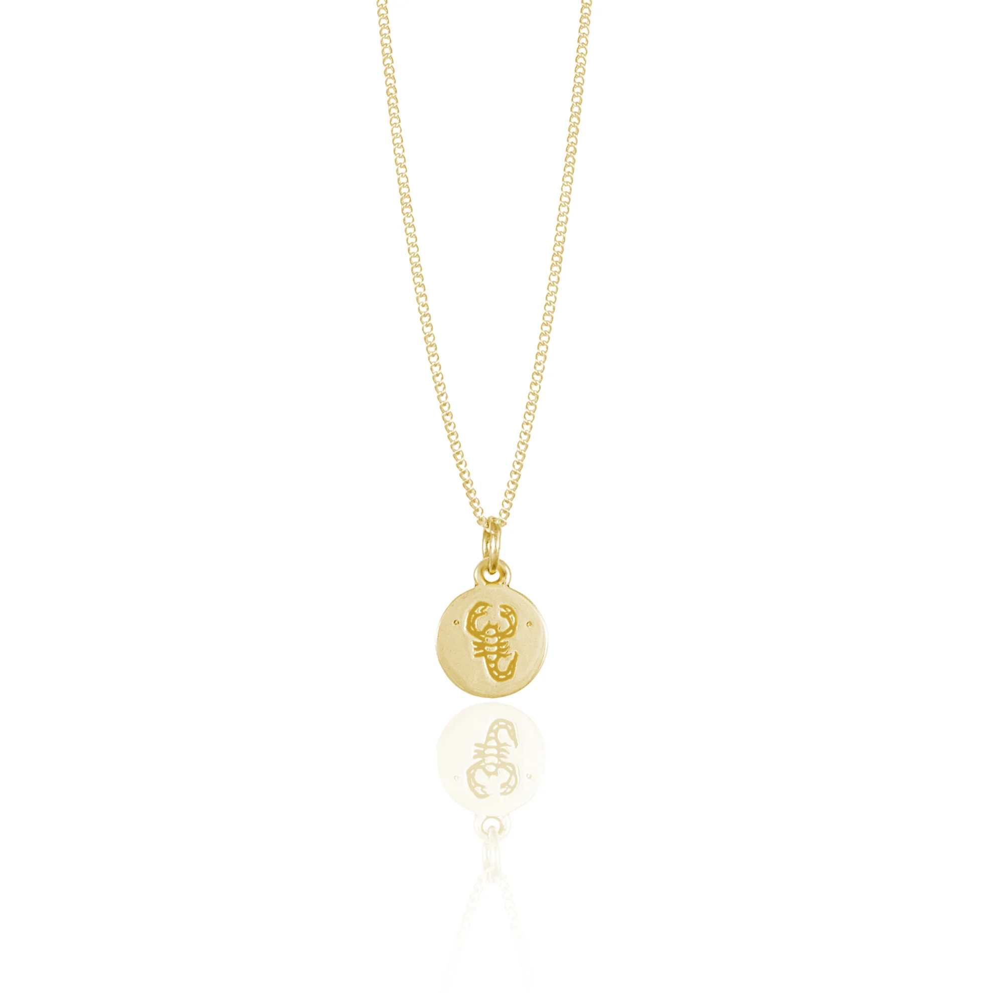 Scorpio Mini Zodiac Necklace - Gold - Image 2