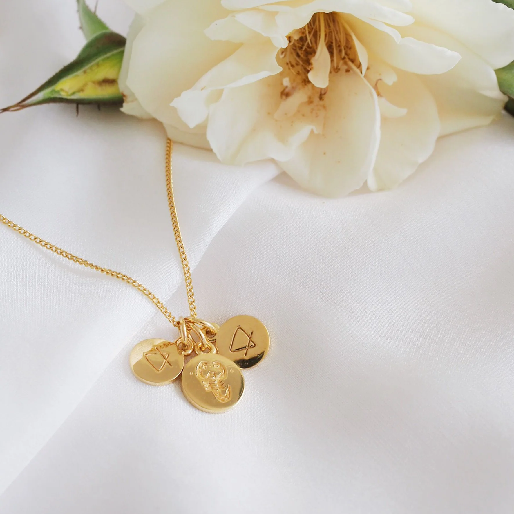 Scorpio Mini Zodiac Necklace - Gold - Image 3